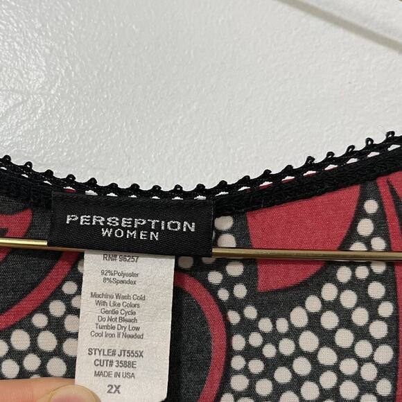 Perseption Y2K Jersey Abstract Babydoll Top Size 2X Whimsigoth Fairy Grunge - Picture 4 of 4